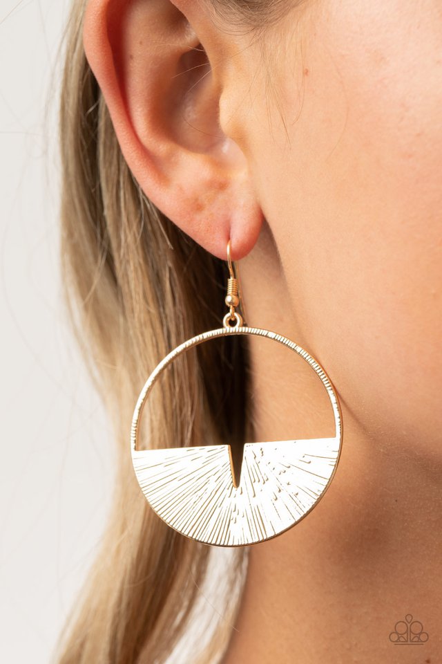 Reimagined Refinement - Gold - Paparazzi Earring Image