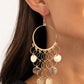 Take a CHIME Out - Gold - Paparazzi Earring Image