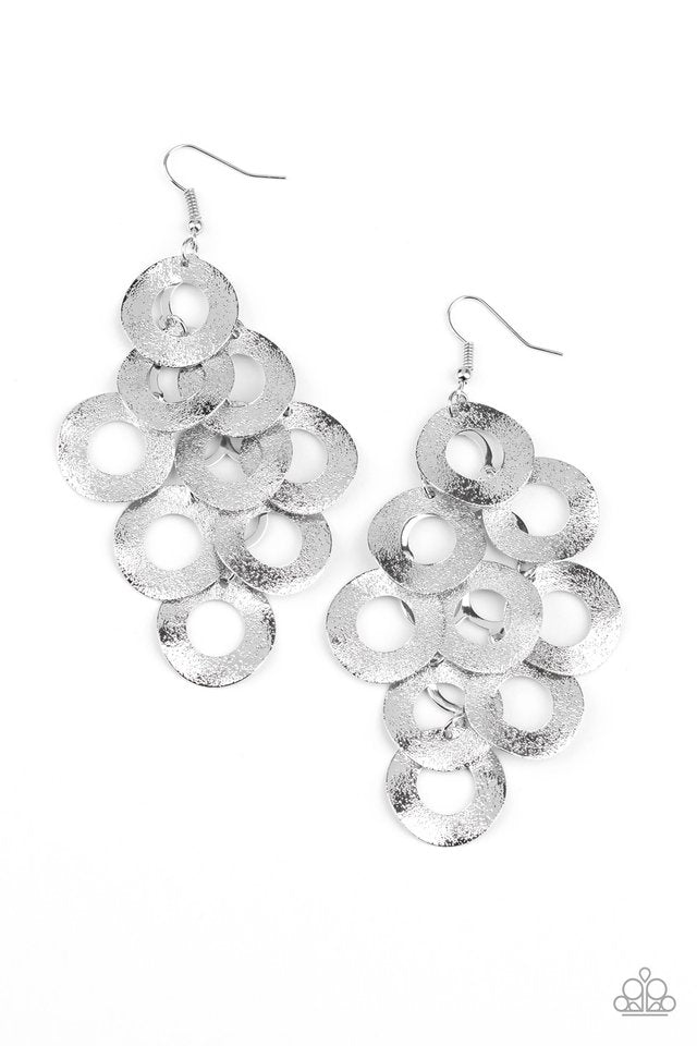 Scattered Shimmer - Silver - Paparazzi Earring Image