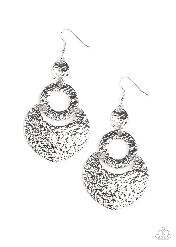 Shimmer Suite - Silver - Paparazzi Earring Image