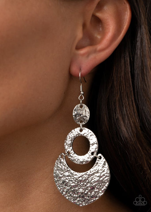 Shimmer Suite - Silver - Paparazzi Earring Image