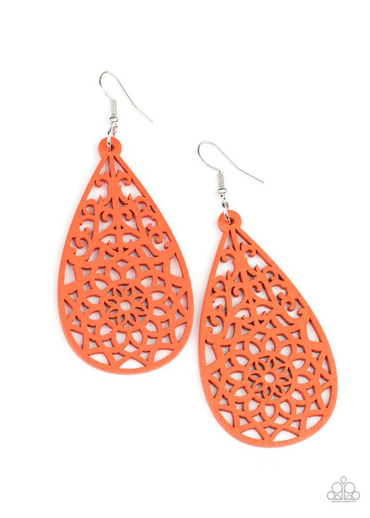 Seaside Sunsets - Orange - Paparazzi Earring Image