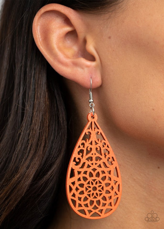 Seaside Sunsets - Orange - Paparazzi Earring Image