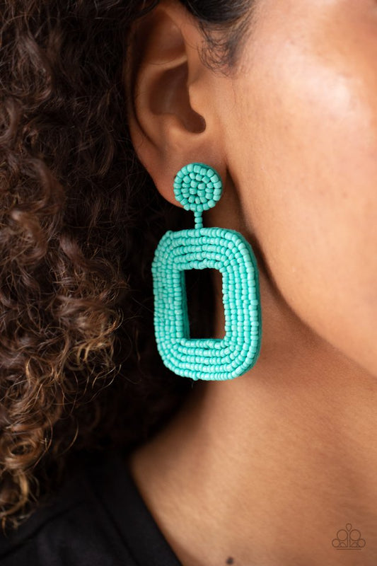 Beaded Bella - Blue - Paparazzi Earring Image