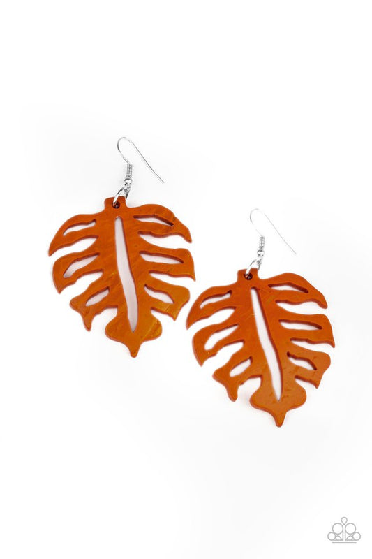 Shake Your PALMS PALMS - Orange - Paparazzi Earring Image