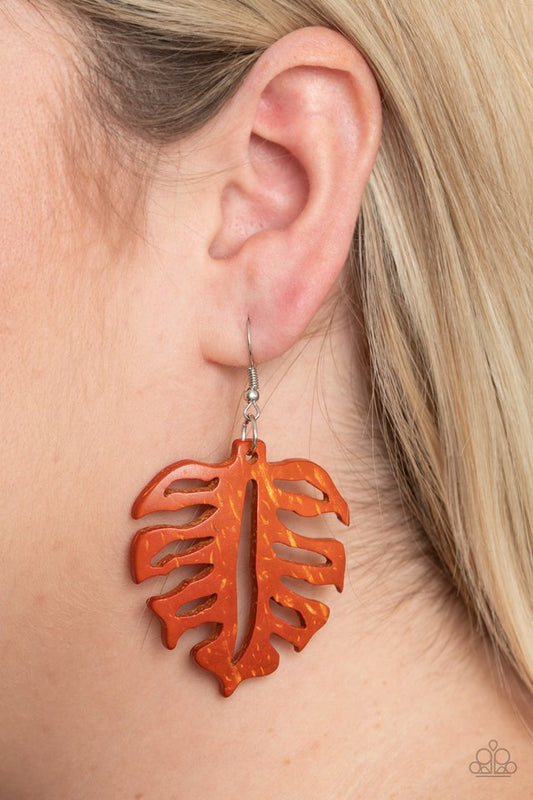 Shake Your PALMS PALMS - Orange - Paparazzi Earring Image