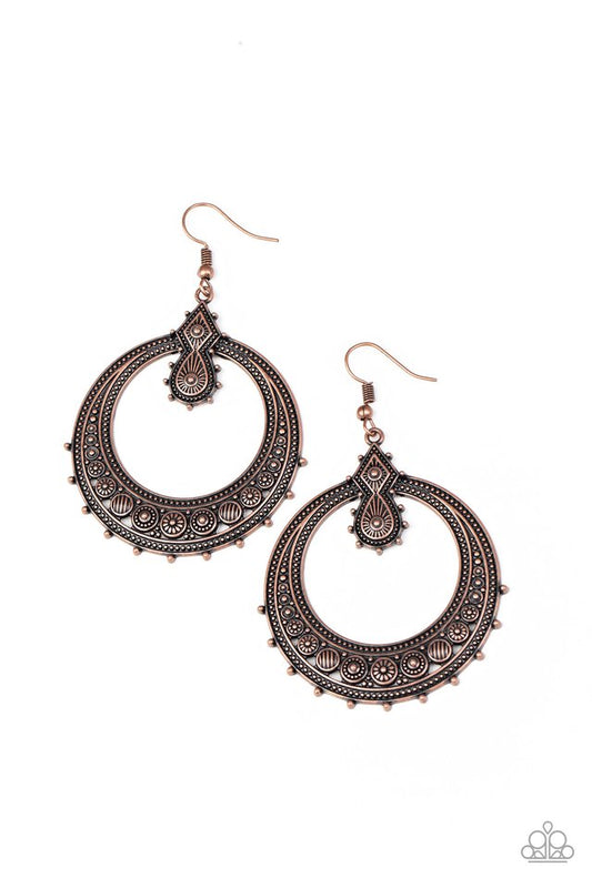 Solar Orbit - Copper - Paparazzi Earring Image