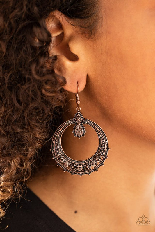 Solar Orbit - Copper - Paparazzi Earring Image