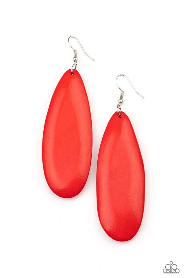 Tropical Ferry - Red - Paparazzi Earring Image