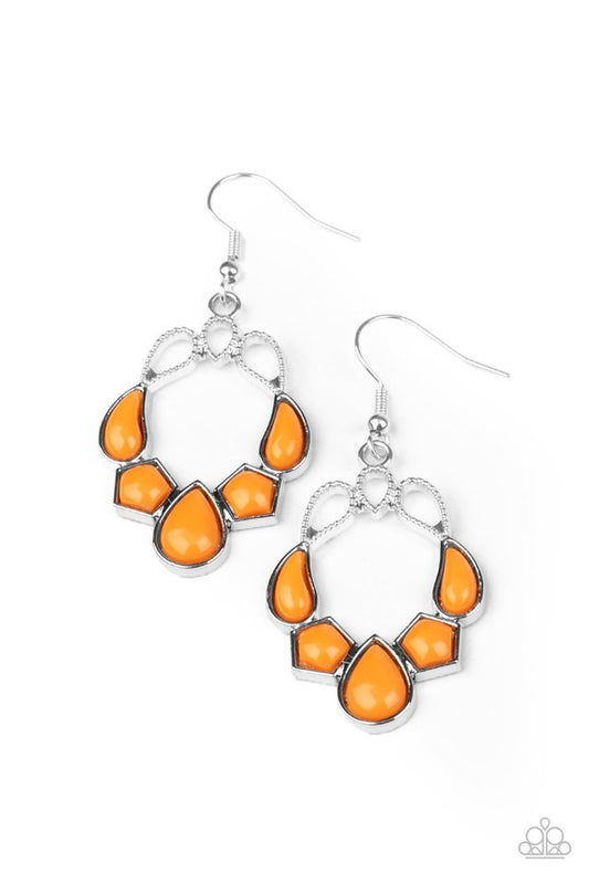 Its Rude to STEER - Orange - Paparazzi Earring Image