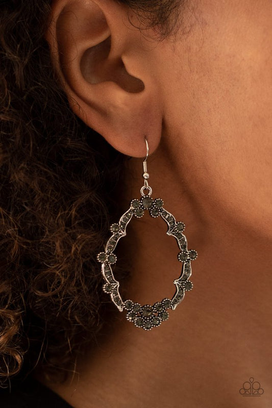 Sparkly Status - Silver - Paparazzi Earring Image