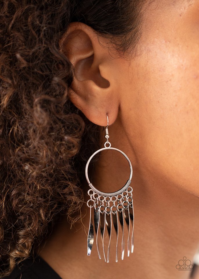 Let GRIT Be! - Silver - Paparazzi Earring Image