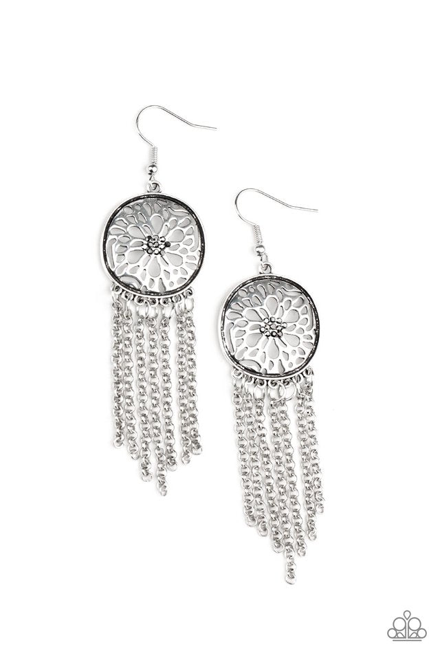 Blissfully Botanical - Silver - Paparazzi Earring Image