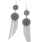 Medallion Mecca - Silver - Paparazzi Earring Image