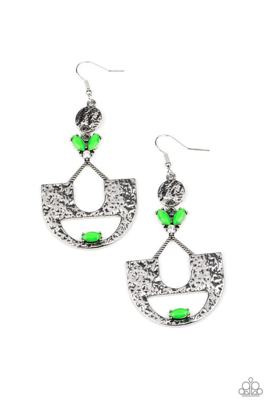 Modern Day Mecca - Green - Paparazzi Earring Image