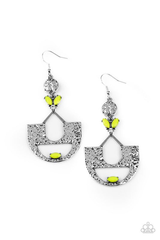 Modern Day Mecca - Yellow - Paparazzi Earring Image