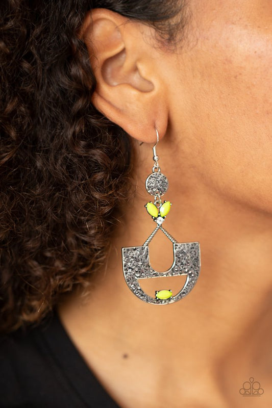 Modern Day Mecca - Yellow - Paparazzi Earring Image