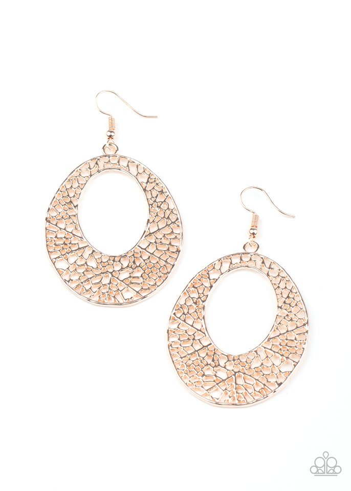 Serenely Shattered - Rose Gold - Paparazzi Earring Image