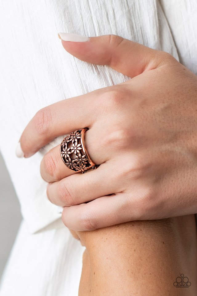 Crazy About Daisies - Copper - Paparazzi Ring Image