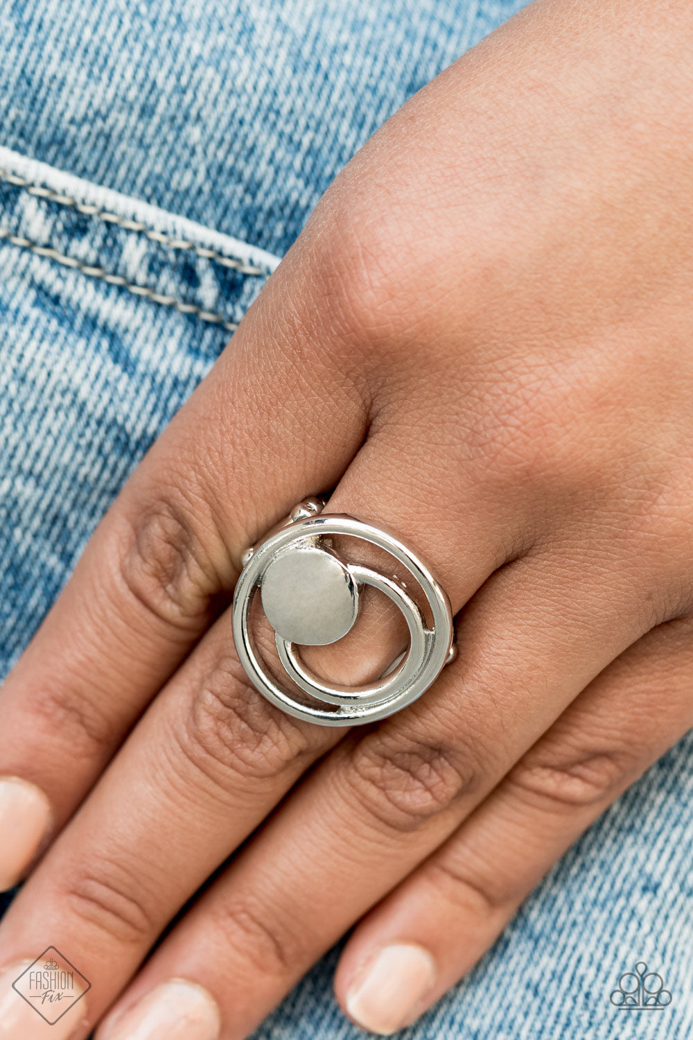 Paparazzi Ring ~ Edgy Eclipse -Fashion Fix Oct2020 - Silver