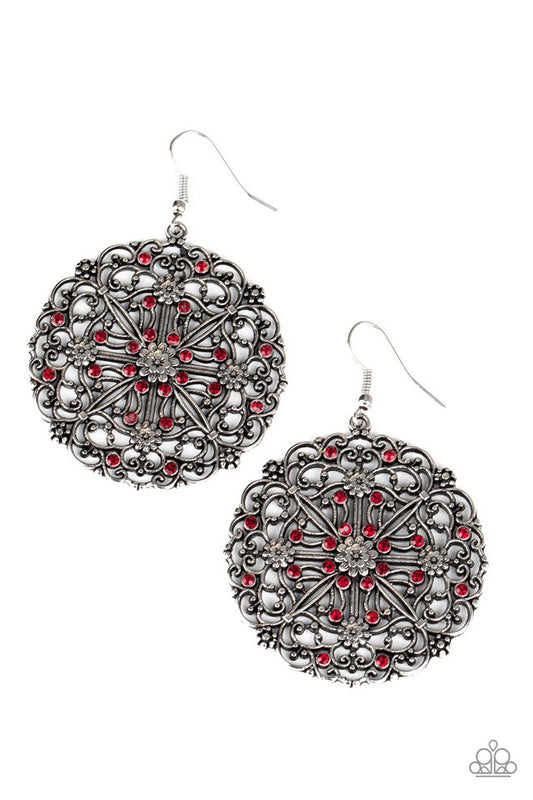 Oh MANDALA! - Red - Paparazzi Earring Image