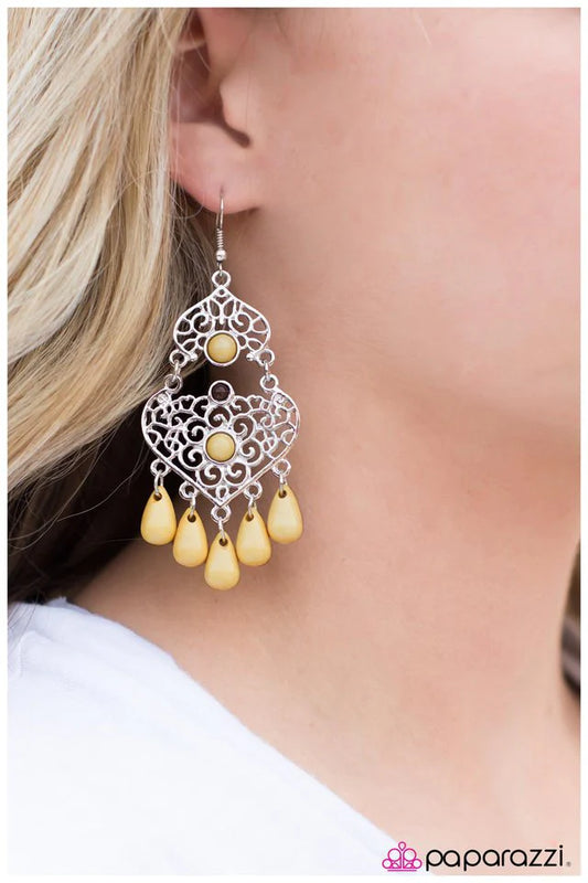 Paparazzi Earring ~ Boho Bollywood - Yellow