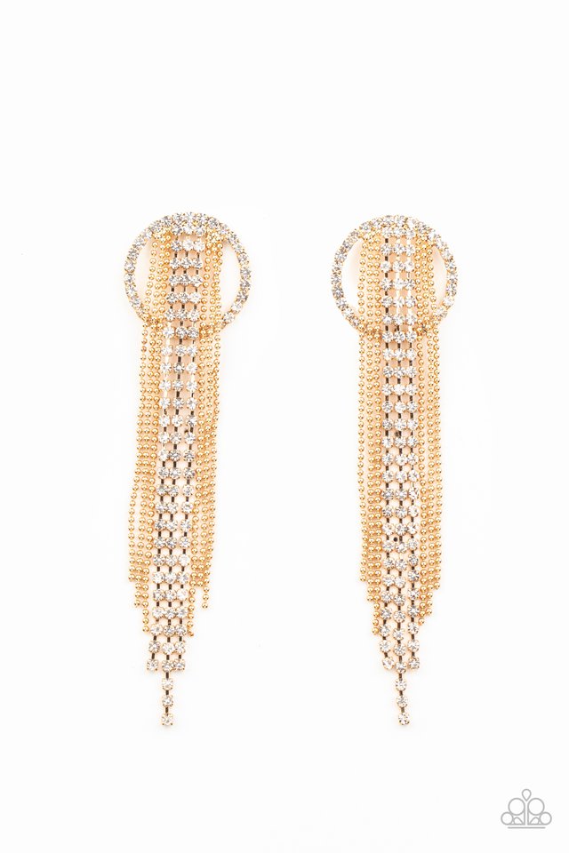 Dazzle by Default - Gold - Paparazzi Earring Image