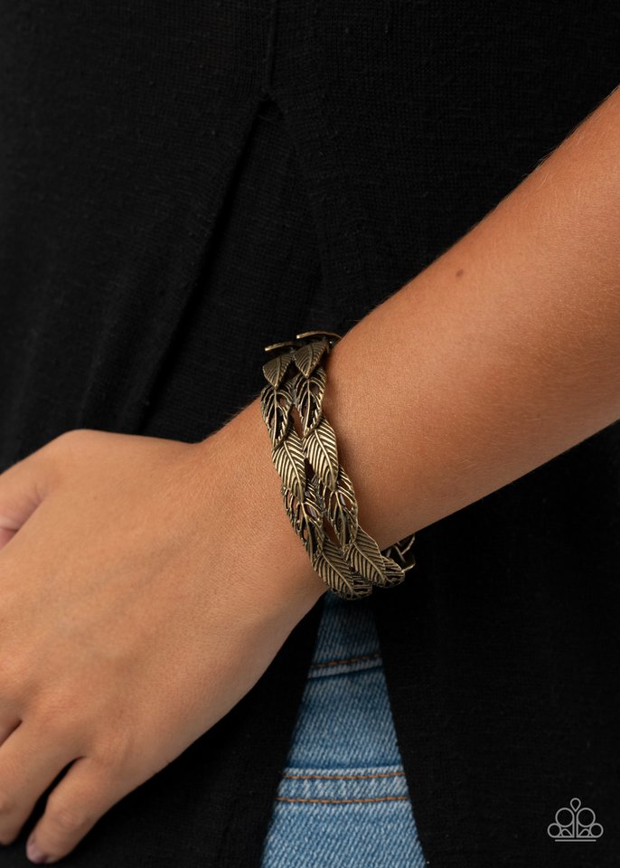 Its Five o FLOCK Somewhere - Brass - Paparazzi Bracelet Image