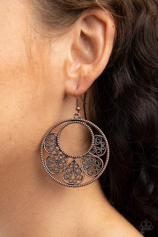 Petal Promenade - Copper - Paparazzi Earring Image