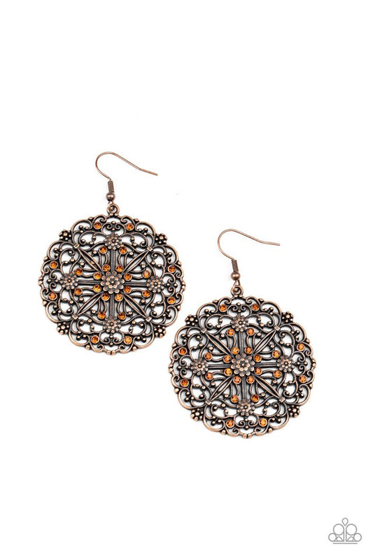 Oh MANDALA! - Copper - Paparazzi Earring Image