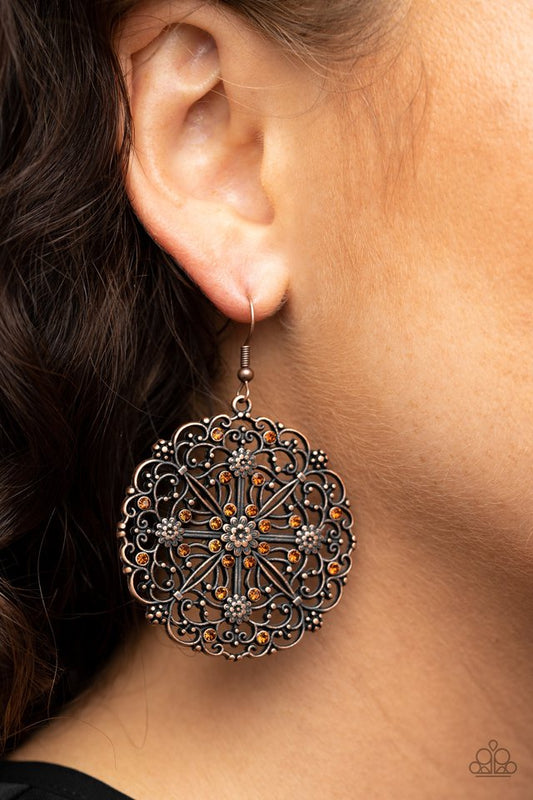 Oh MANDALA! - Copper - Paparazzi Earring Image