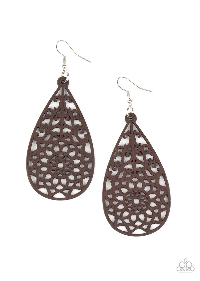 Seaside Sunsets - Brown - Paparazzi Earring Image