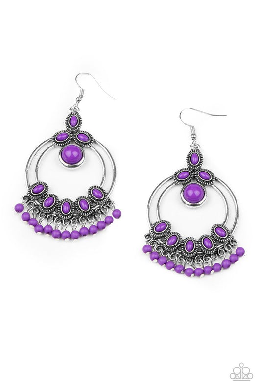 Palm Breeze - Purple - Paparazzi Earring Image