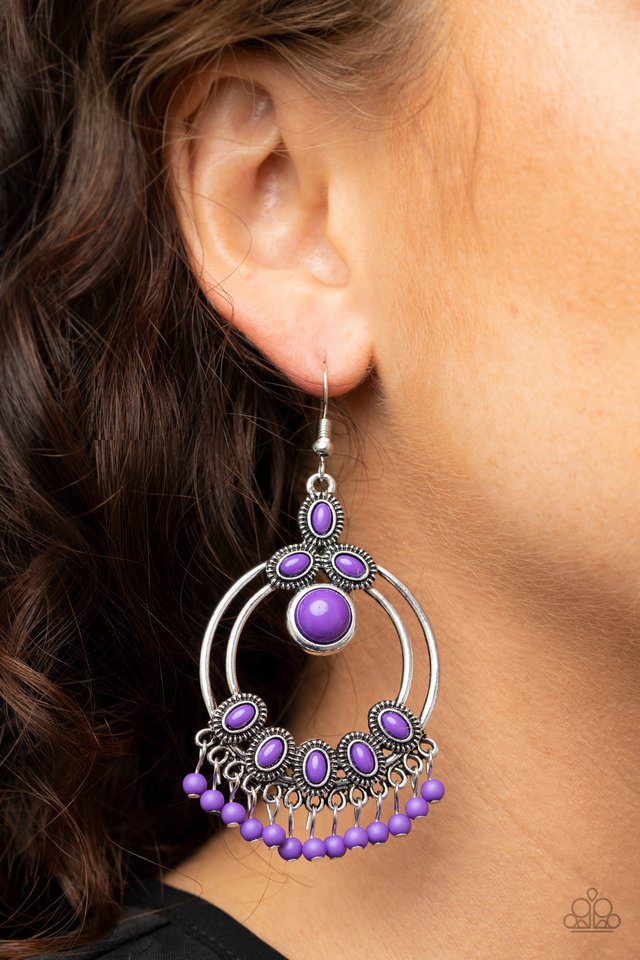 Palm Breeze - Purple - Paparazzi Earring Image