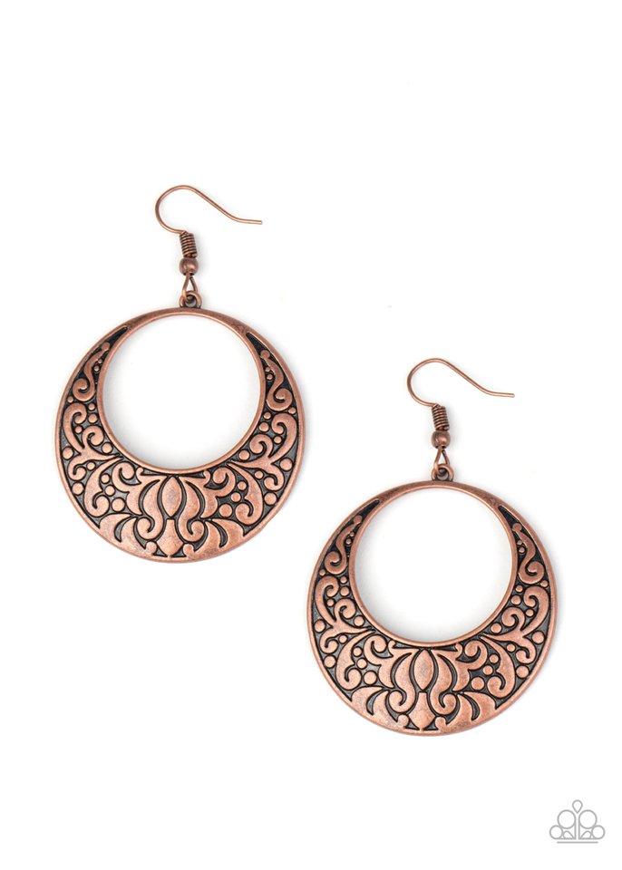 Secret Groves - Copper - Paparazzi Earring Image