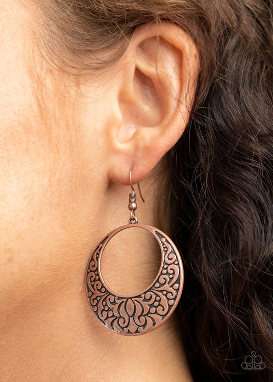 Secret Groves - Copper - Paparazzi Earring Image