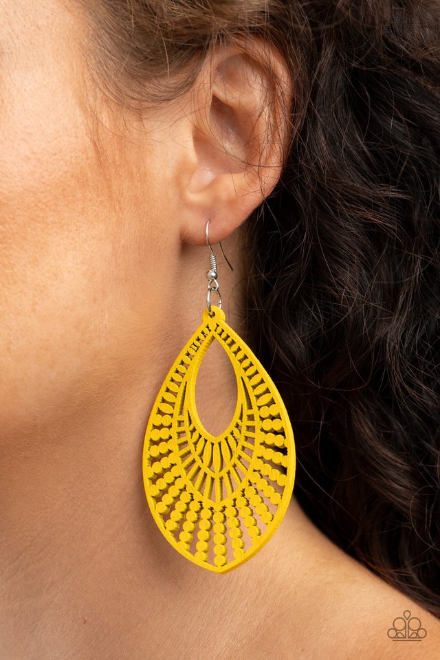 Bermuda Breeze - Yellow - Paparazzi Earring Image