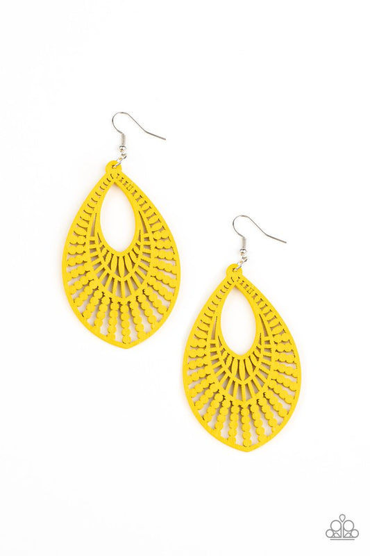 Bermuda Breeze - Yellow - Paparazzi Earring Image