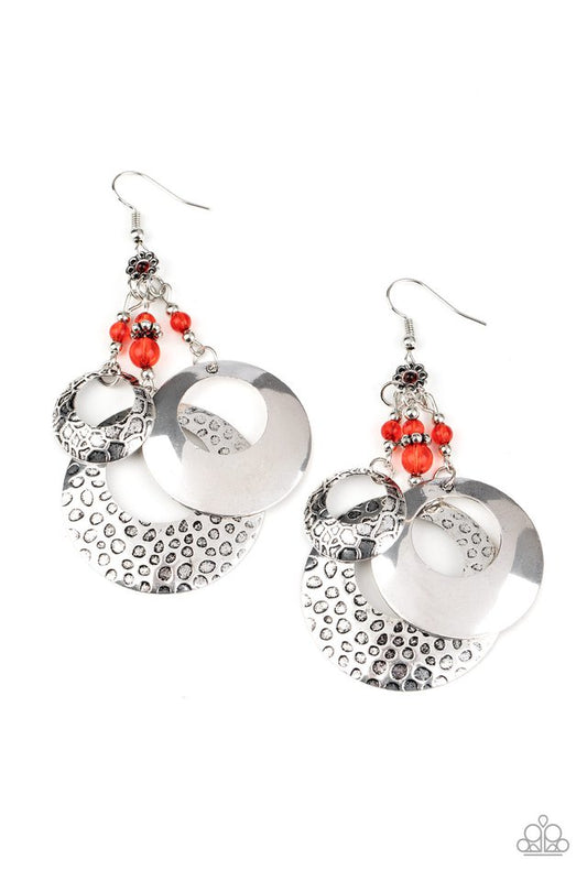 Wanderlust Garden - Red - Paparazzi Earring Image