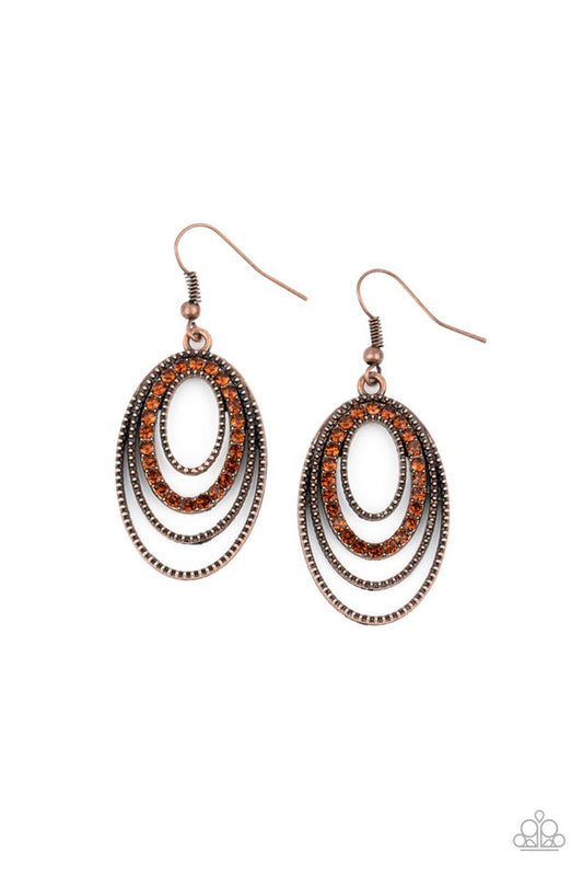 Date Night Diva - Copper - Paparazzi Earring Image