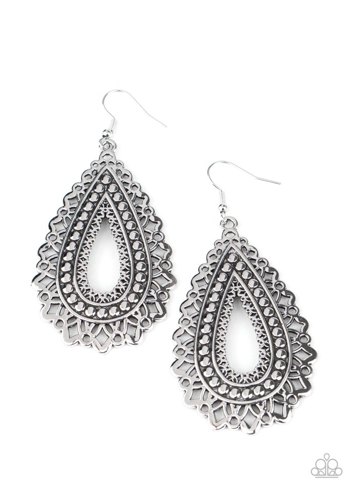 Texture Garden - Silver - Paparazzi Earring Image