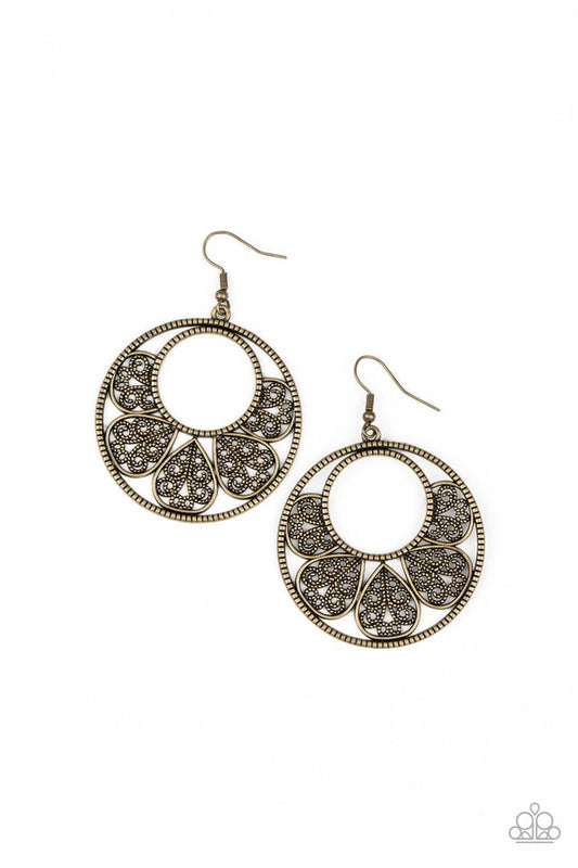 Petal Promenade - Brass - Paparazzi Earring Image