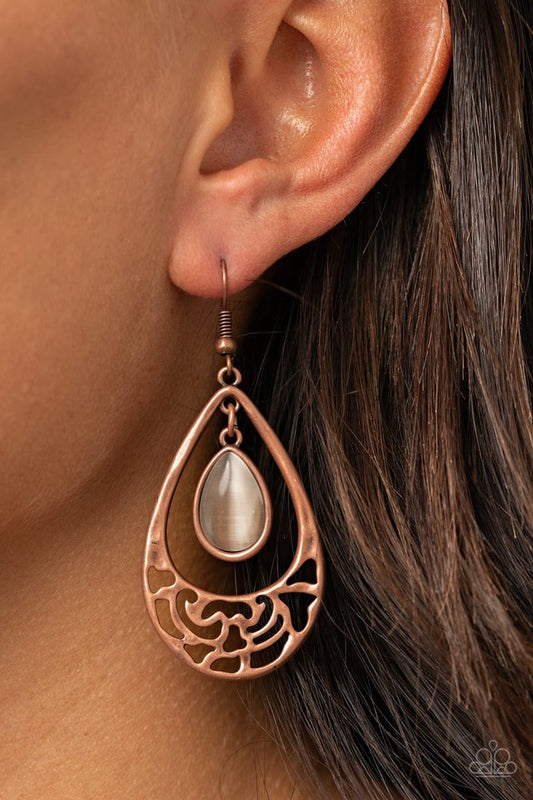 DEW You Feel Me? - Copper - Paparazzi Earring Image