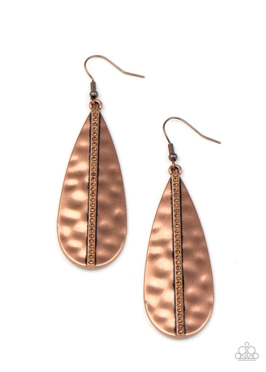 On The Up and UPSCALE - Copper - Paparazzi Earring Image