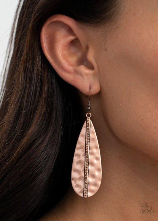 On The Up and UPSCALE - Copper - Paparazzi Earring Image