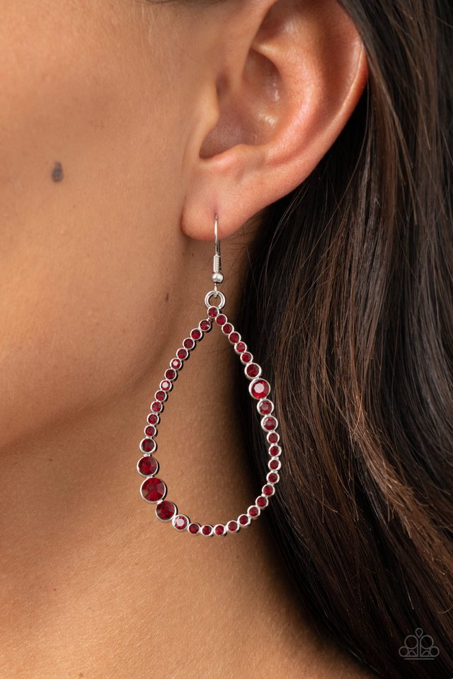 Diva Dimension - Red - Paparazzi Earring Image