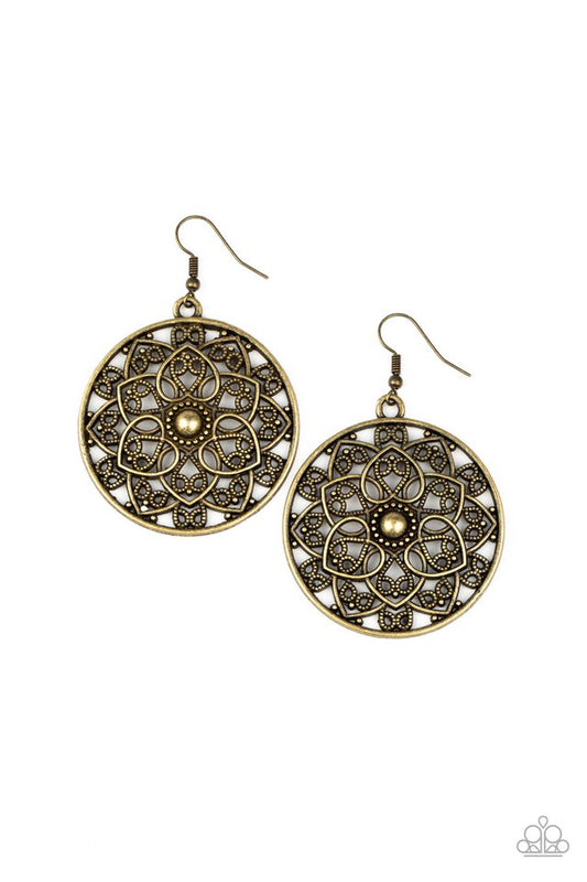 Petal Prana - Brass - Paparazzi Earring Image