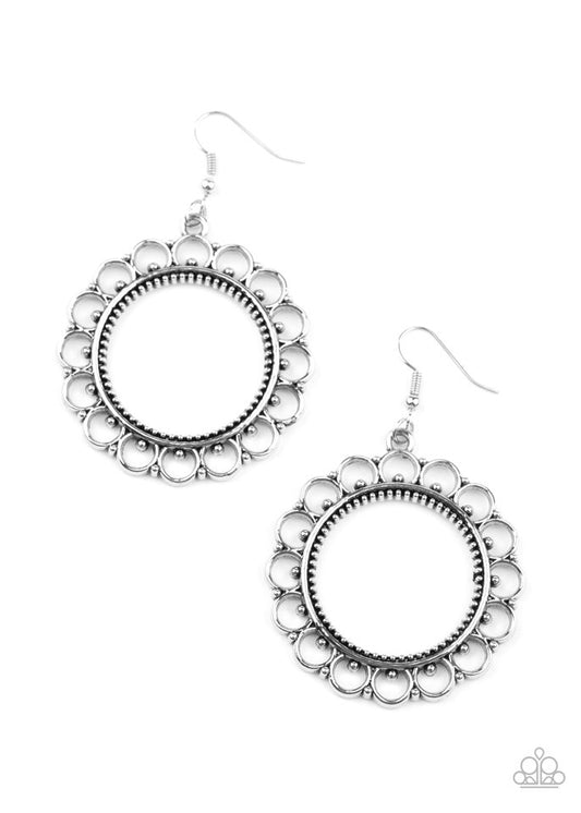 Sun Lounge - Silver - Paparazzi Earring Image