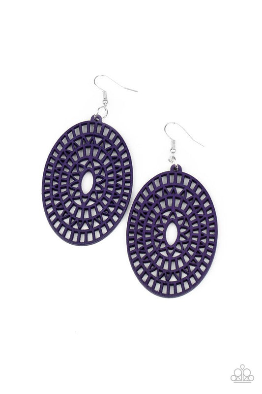 Tropical Retreat - Purple - Paparazzi Earring Image