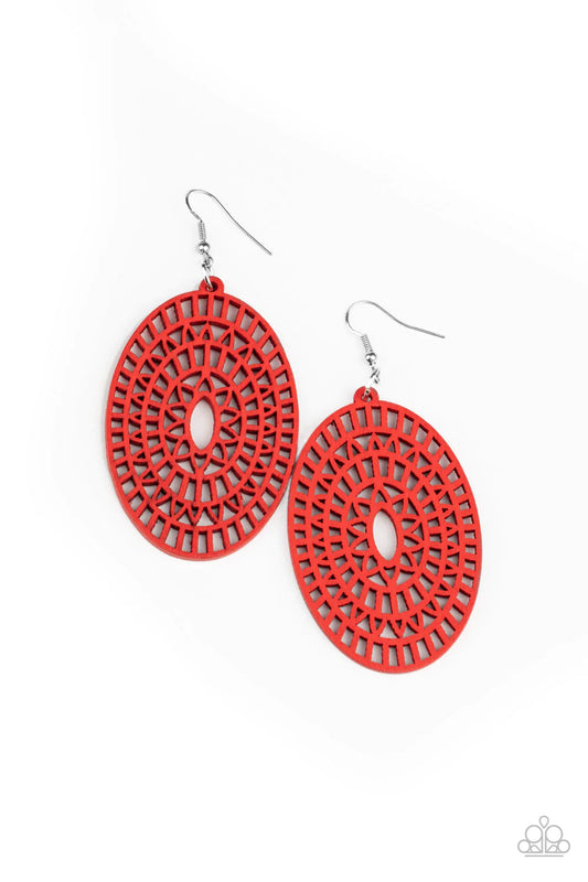 Paparazzi Earring ~ Tropical Retreat - Red